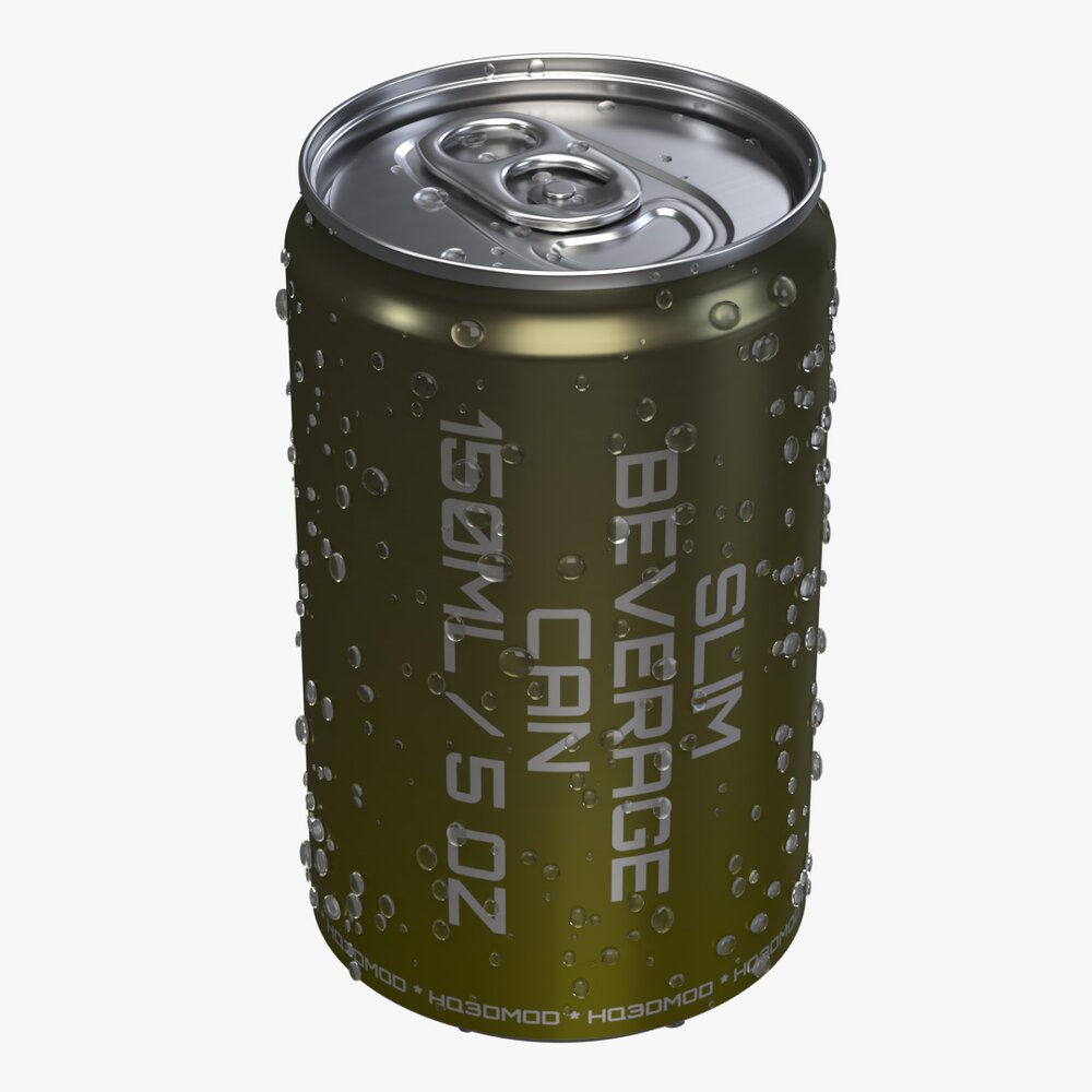 Slim Beverage Can Water Drops 150 Ml 5 Oz 3D 모델 