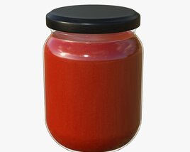 Red Sauce Jar Modèle 3D