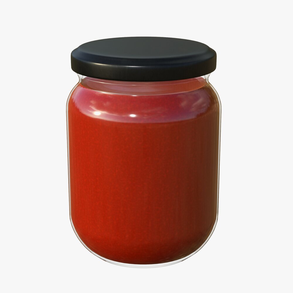 Red Sauce Jar 3D model