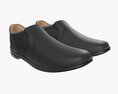 Black Leather Mens Classic Shoes 3d model