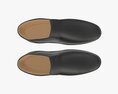 Black Leather Mens Classic Shoes 3d model