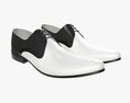 Black and White Leather Mens Classic Shoes Modèle 3d