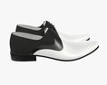 Black and White Leather Mens Classic Shoes Modèle 3d