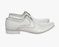 Black and White Leather Mens Classic Shoes 3D модель