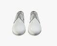 Black and White Leather Mens Classic Shoes Modelo 3D
