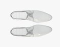 Black and White Leather Mens Classic Shoes 3D 모델 