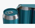Cluster-pak Carton Packaging For Four Beer Cans 500 Ml 3D模型