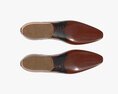 Brown and Black Leather Mens Classic Shoes 3d model