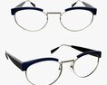 Glasses with Blue Frames 3Dモデル