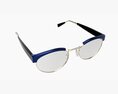 Glasses with Blue Frames 3Dモデル