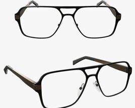 Modern Glasses with Thin Frames Modelo 3d