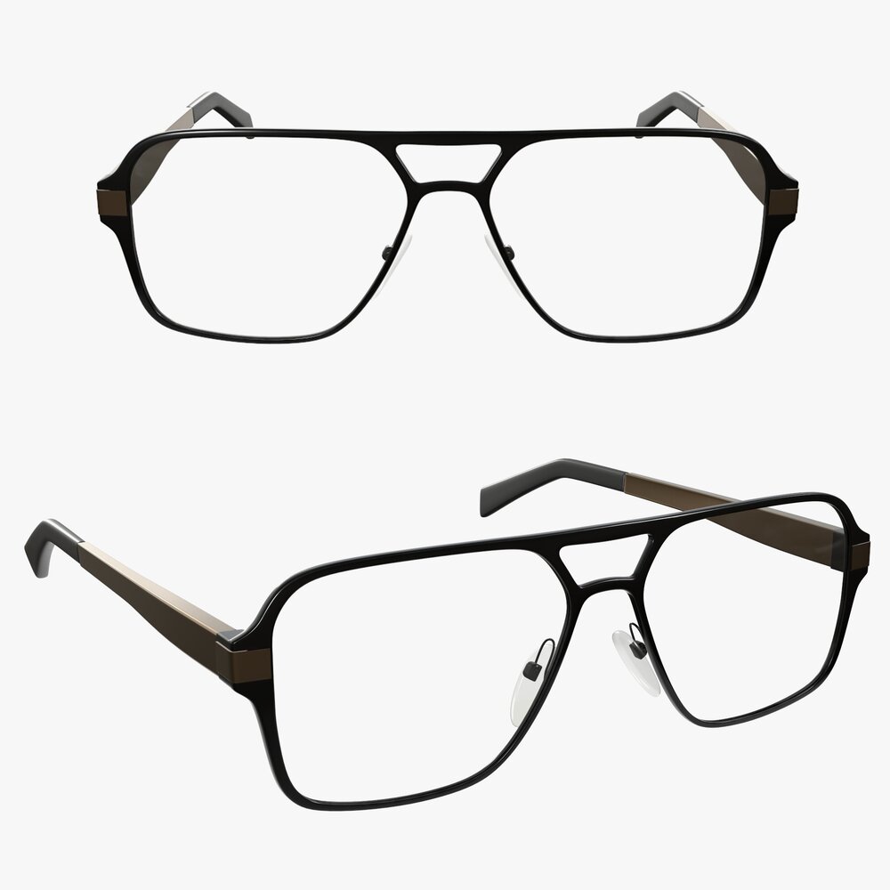 Modern Glasses with Thin Frames 3D model