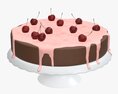 Cake With Cherry Top Modelo 3d