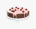 Cake With Cherry Top Modello 3D