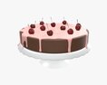 Cake With Cherry Top 3D-Modell