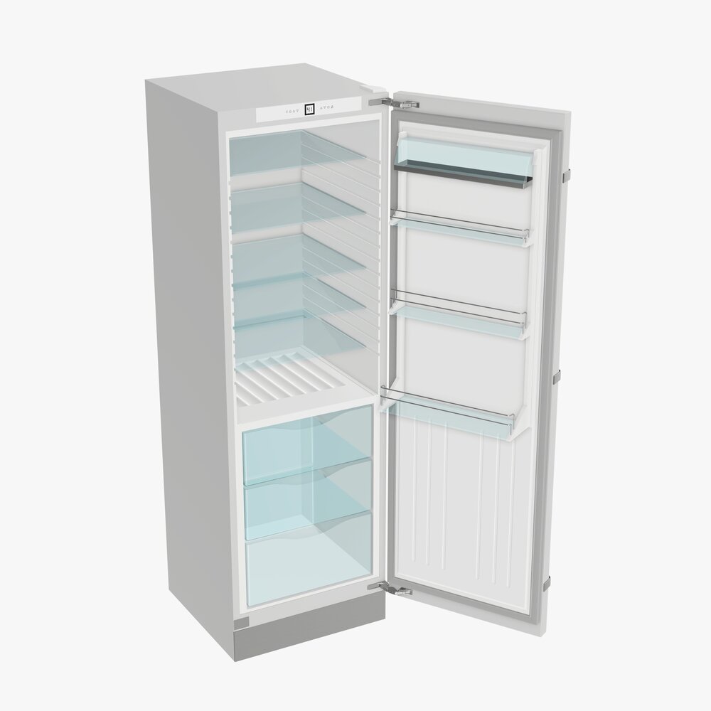 Free-Standing Refrigerator Opened Modelo 3d