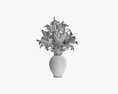 Lily Bouquet With Glass Vase 3D-Modell