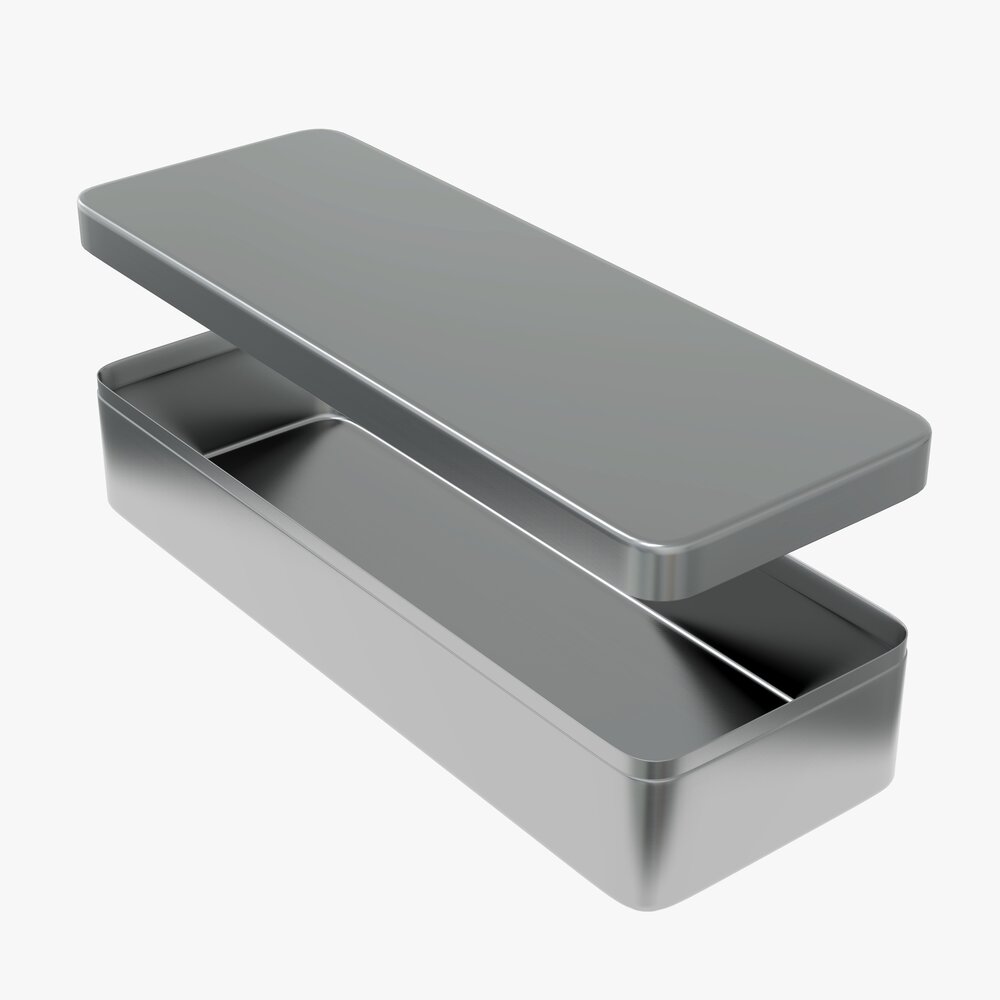 Metal Tin Can Rectangular Shape Modello 3D
