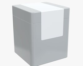 Metal Tin Can Rectangular Shape With Label 3D 모델 