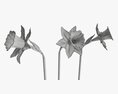Narcissus Flower Plant Single Purple 3D 모델 