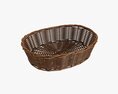 Oval Wicker Basket Dark Brown 3d model