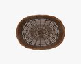 Oval Wicker Basket Dark Brown 3D-Modell