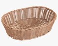 Oval Wicker Basket Light Brown 3D модель