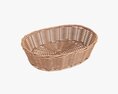 Oval Wicker Basket Light Brown 3Dモデル