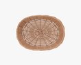 Oval Wicker Basket Light Brown 3D модель