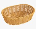 Oval Wicker Basket Medium Brown 3D模型