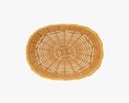 Oval Wicker Basket Medium Brown 3d model