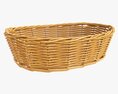 Oval Wicker Basket Medium Brown 3d model