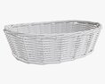 Oval Wicker Basket Medium Brown 3D模型