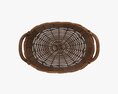 Oval Wicker Basket With Handles Dark Brown Modelo 3d