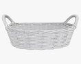 Oval Wicker Basket With Handles Light Brown 3Dモデル