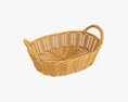Oval Wicker Basket With Handles Medium Brown 3D模型