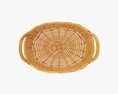 Oval Wicker Basket With Handles Medium Brown 3d model