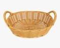 Oval Wicker Basket With Handles Medium Brown Modèle 3d