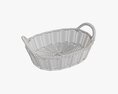 Oval Wicker Basket With Handles Medium Brown 3D-Modell