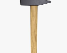 Universal Hammer With Wooden Handle 3D model