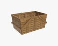 Picnic Wicker Basket With Handles Dark Brown 3D-Modell
