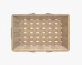 Picnic Wicker Basket With Handles Light Brown Modello 3D