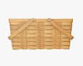 Picnic Wicker Basket With Handles Medium Brown 3Dモデル