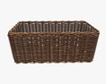 Rectangular Wicker Basket 01 Dark Brown Modelo 3d