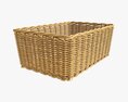 Rectangular Wicker Basket 01 Medium Brown 3D模型