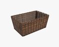 Rectangular Wicker Basket 02 Dark Brown 3Dモデル
