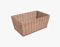 Rectangular Wicker Basket 02 Light Brown 3D模型