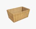Rectangular Wicker Basket 02 Medium Brown 3D 모델 