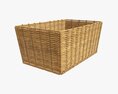 Rectangular Wicker Basket 02 Medium Brown 3D 모델 