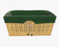 Rectangular Wicker Basket With Fabric Medium Brown Modelo 3d